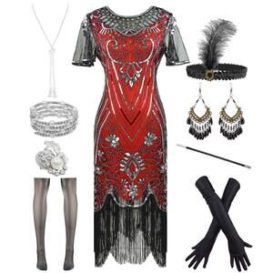 4261 1920s 1930s Gatsby Cocktail Flapper Mardi-gras Costume